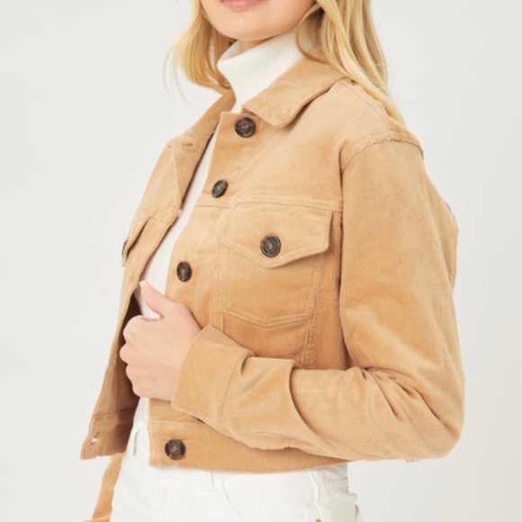 🆕Corduroy khaki button down jacket - Picture 4 of 6